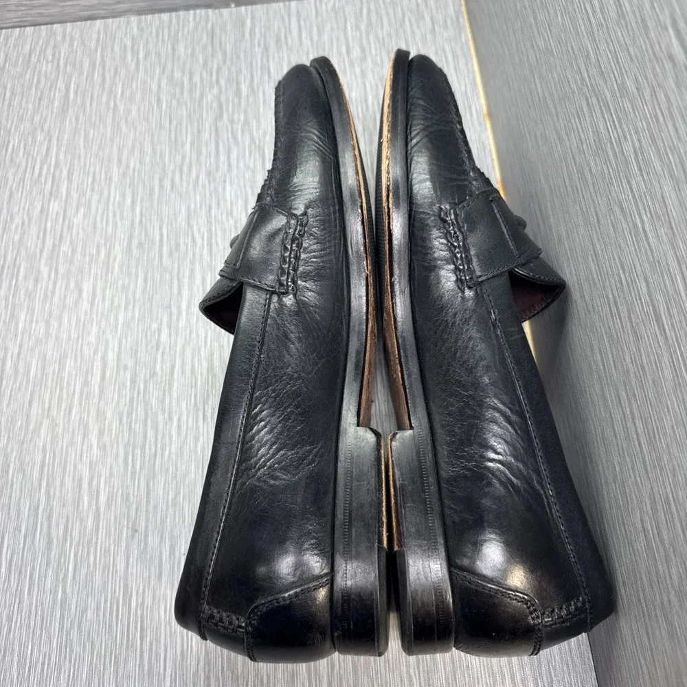 HS Trask Men's Black Leather Tassel Loafers 9M Made in Brazil Dress Shoes‎